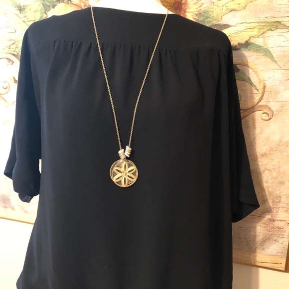 Calypso St. Barth for Target Vintage Gold Burst Charm Boho Long Necklace - Picture 9 of 11